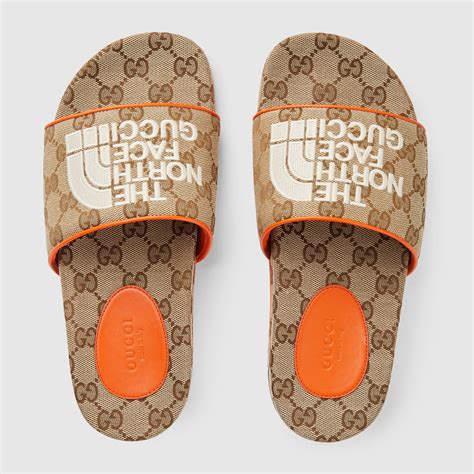 the north face x gucci slippers